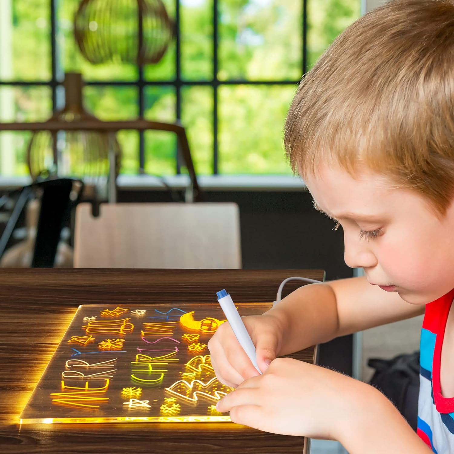 DoodleGlow™ Magic LED Drawing Board - Glowing Drawing Tablet for Kids (Incl. Markers & Stencils)