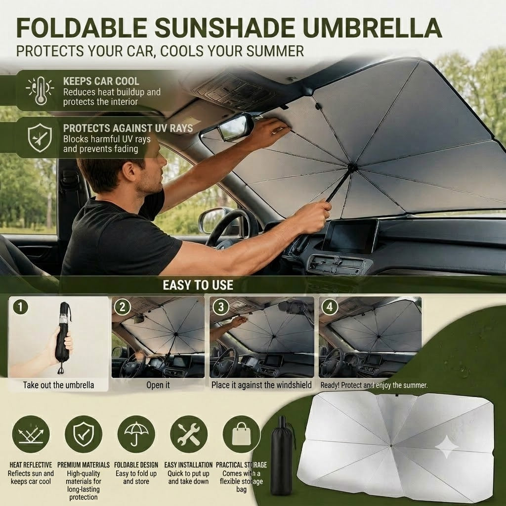 Foldable Windshield Sun Shade – Effective UV Protection and Sun Shielding for Cars 🚗☂️