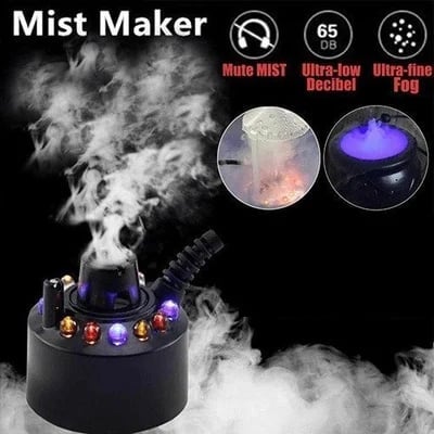 12 LED Ultrasonic Mist Maker – Creates Cool Fog and Colorful Light