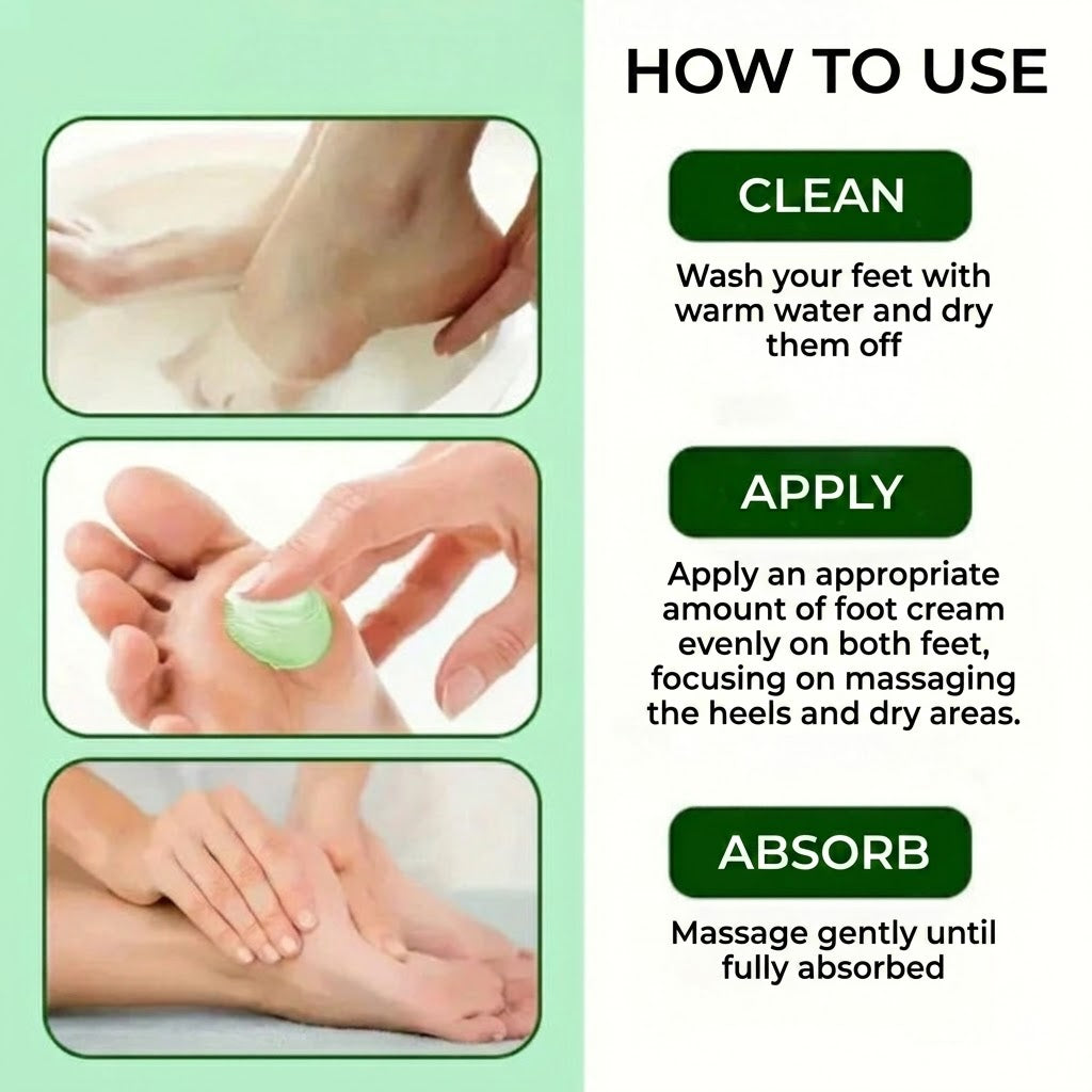 Moisturizing Foot Cream with Tea Tree Oil & Aloe Vera - For Dry Feet