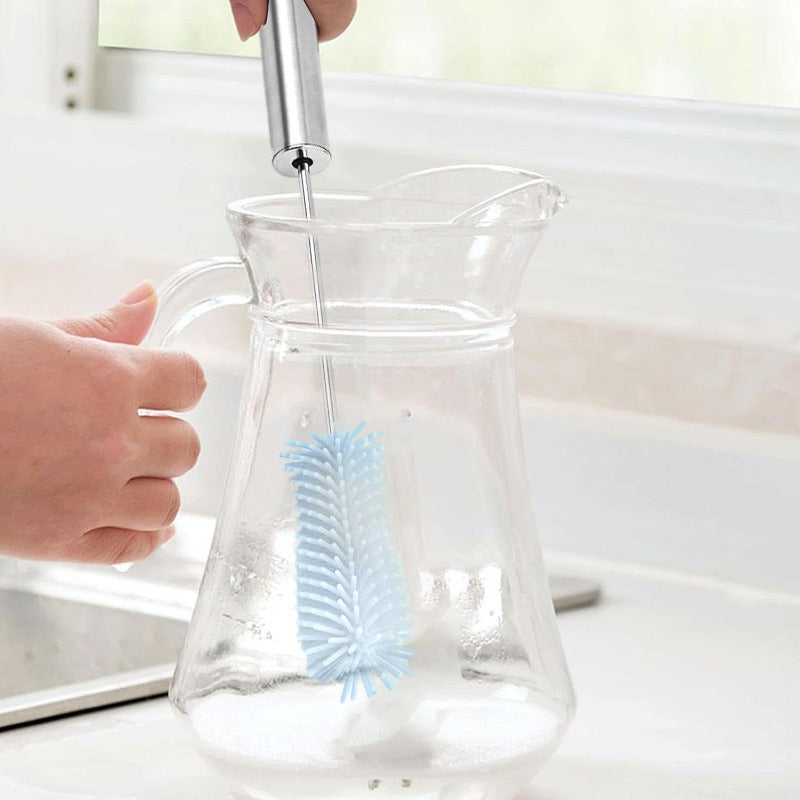 Rotating Silicone Bottle Brush - 360 Degree Cleaning - For Baby Bottles, Glasses & Water Bottles - Hygienic