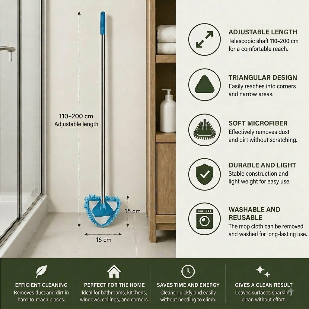 🔥 Limited Time: 50% OFF❗️❗️ Triangular Extendable Wall Cleaning Mop for Hard-to-Reach Corners