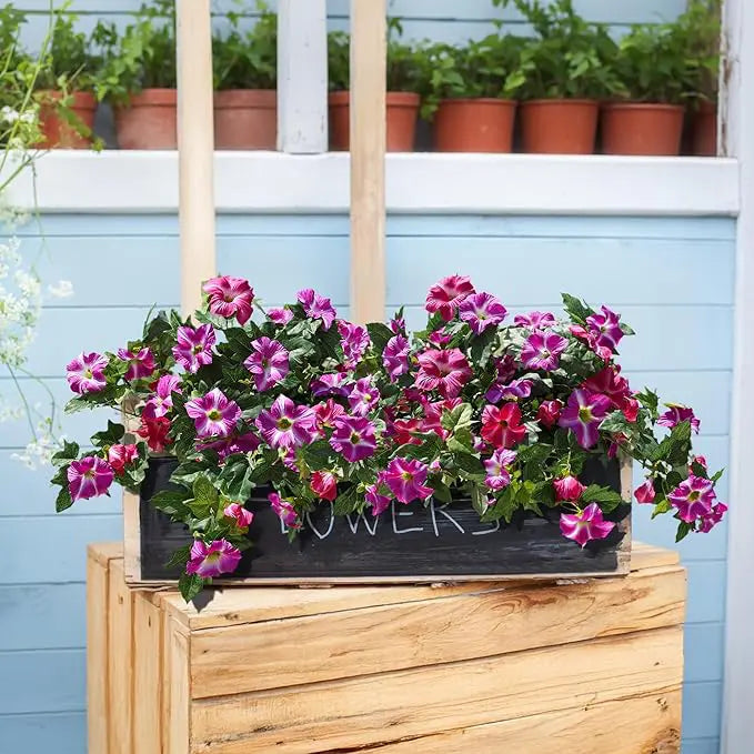 Lifelike Artificial Petunia Bouquet – For Indoor and Outdoor Use