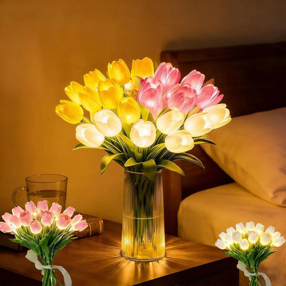Romantic LED Tulip Lamp - Ambient Night Light - Artificial Flowers with Light - Decoration