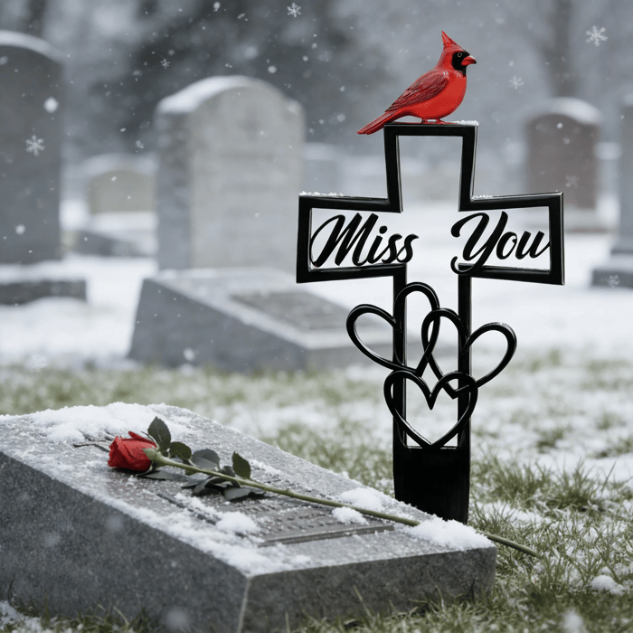 🐦💖 Metal Memorial Plaque for Cemetery ✝️