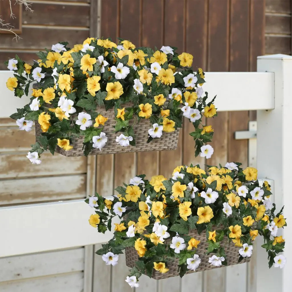 Lifelike Artificial Petunia Bouquet – For Indoor and Outdoor Use