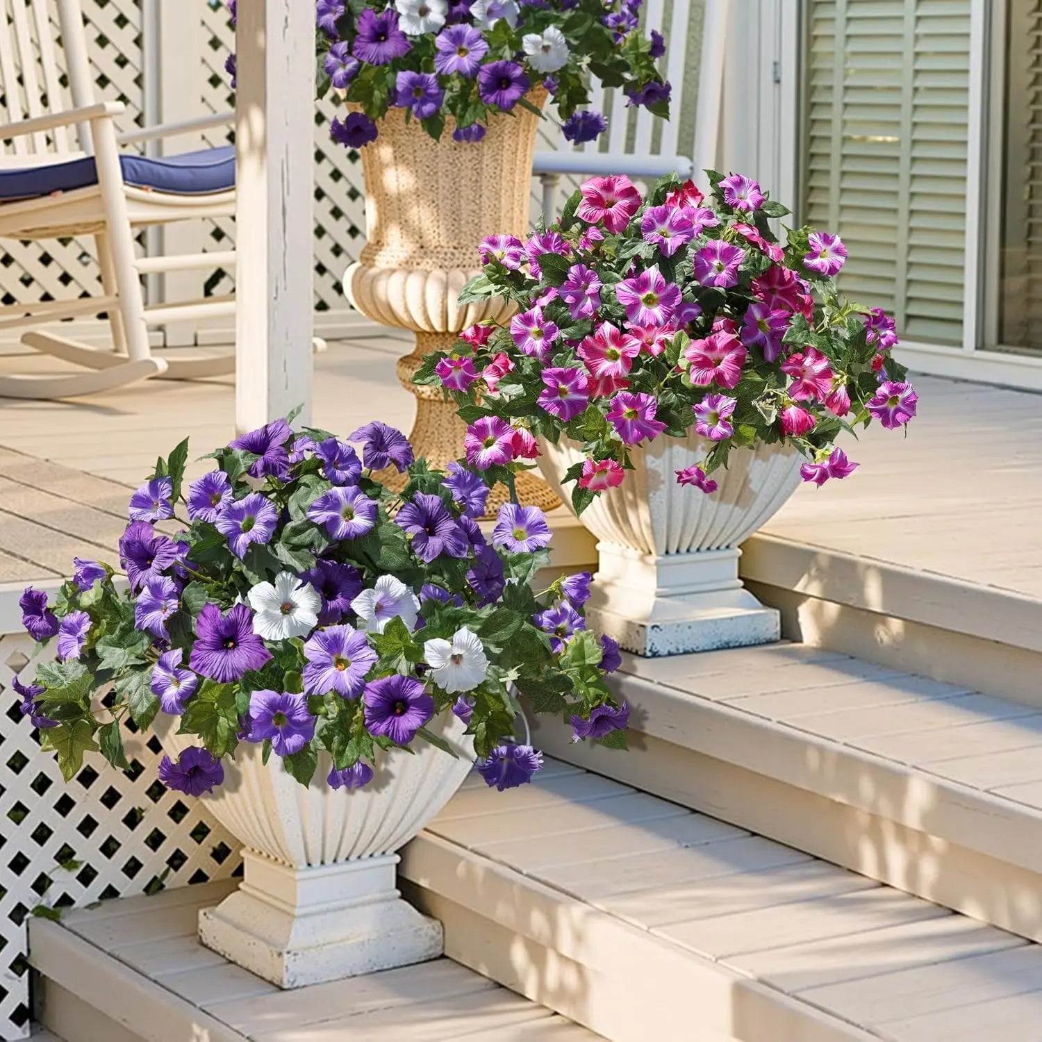 Lifelike Artificial Petunia Bouquet – For Indoor and Outdoor Use