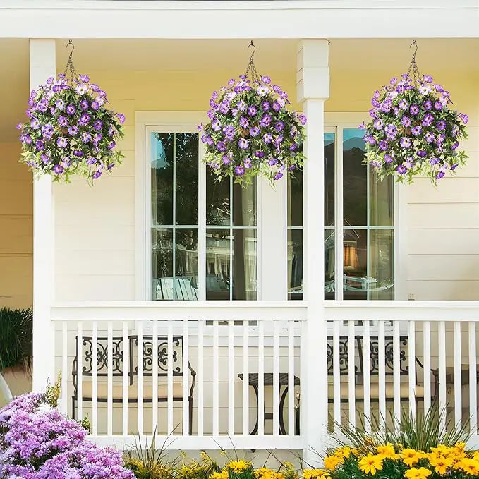 Lifelike Artificial Petunia Bouquet – For Indoor and Outdoor Use