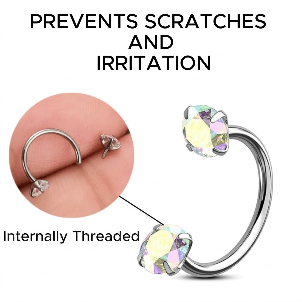 Horseshoe Nose Ring – Internally Threaded, Comfortable to Wear
