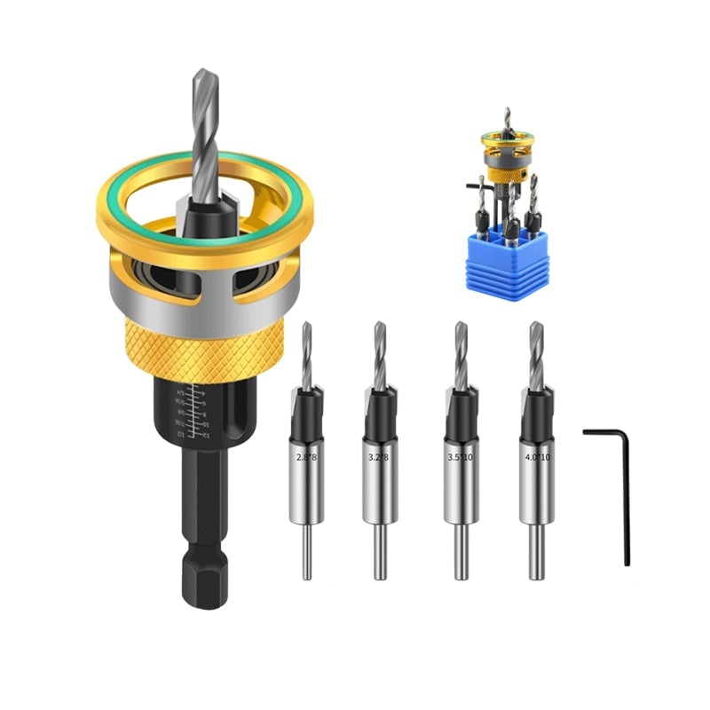 Countersink drill bit with adjustable depth stop
