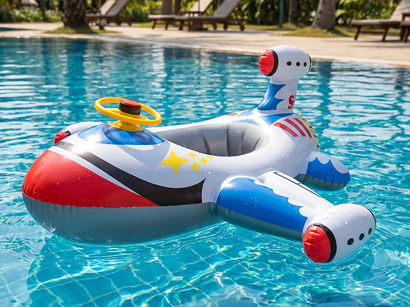 Inflatable Airplane-Shaped Swim Ring for Children