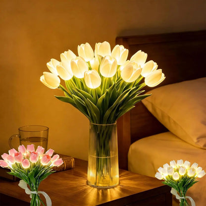 Romantic LED Tulip Lamp - Ambient Night Light - Artificial Flowers with Light - Decoration