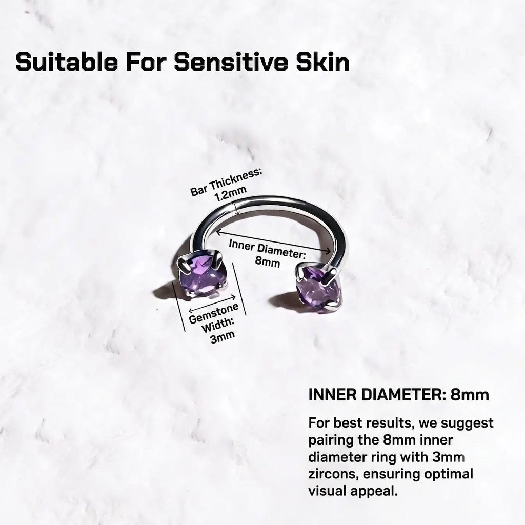 Horseshoe Nose Ring – Internally Threaded, Comfortable to Wear
