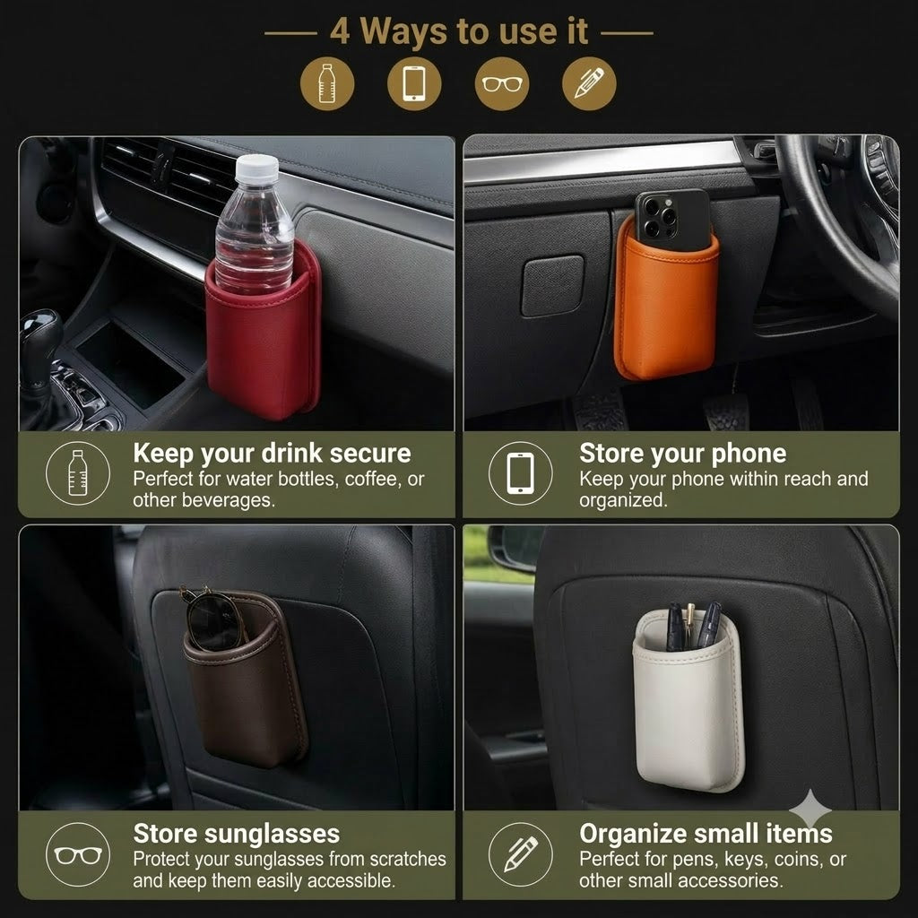 Universal Car Cup Holder & Multi-Functional Storage Organizer – Space for Water Bottles and Accessories