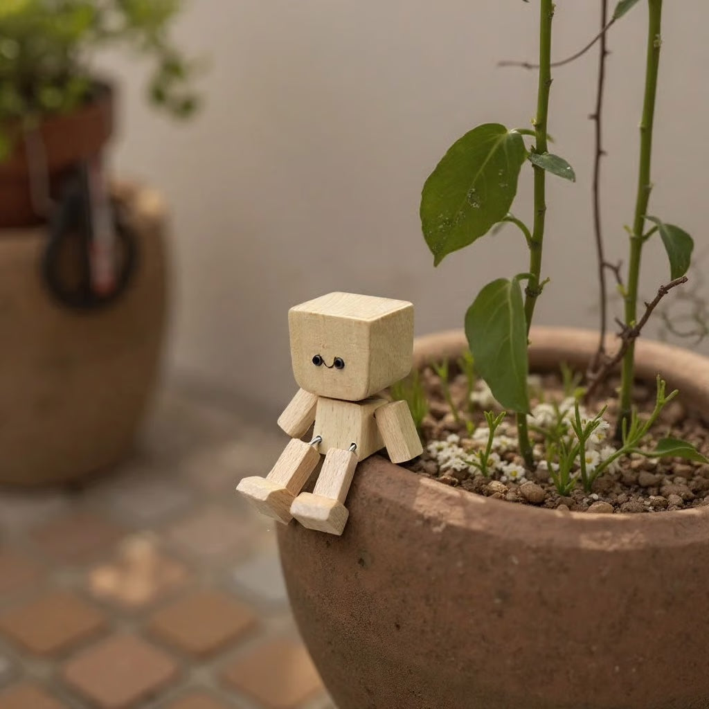 Charming Wooden Figure – 12 Facial Expressions