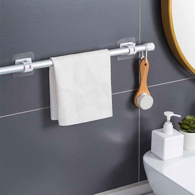 Nail-Free Adjustable Curtain Rod Brackets (Set of 2)