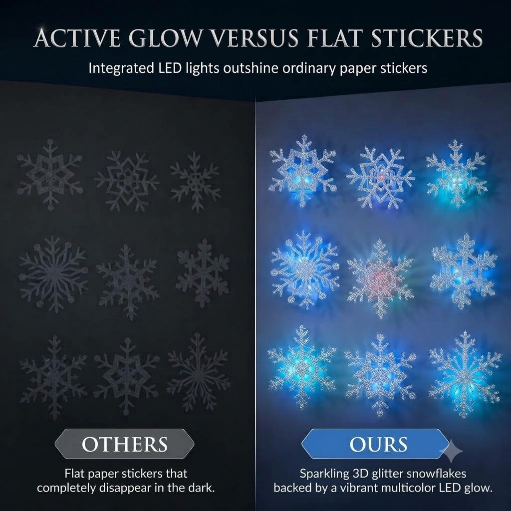 Glow-in-the-Dark Snowflake Wall Stickers