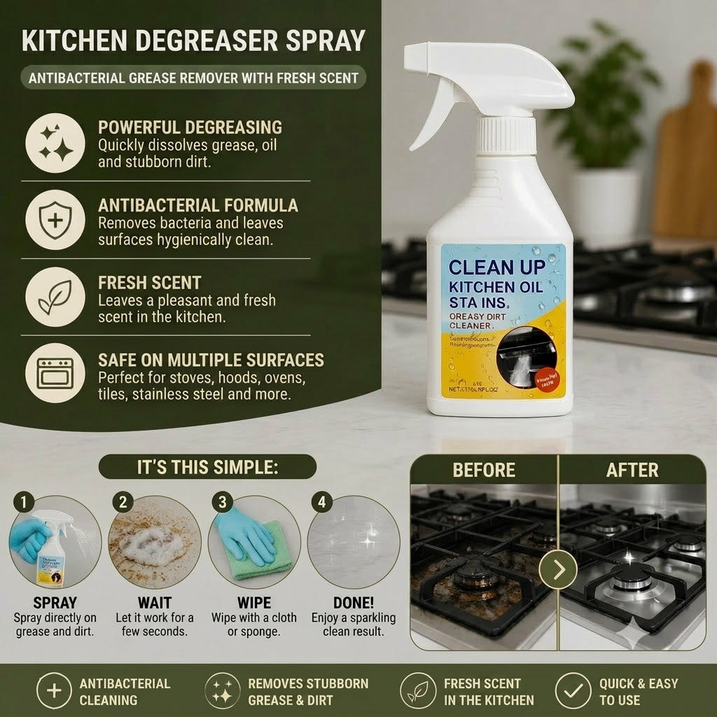Kitchen Degreaser Spray – Antibacterial Degreasing with a Fresh Scent