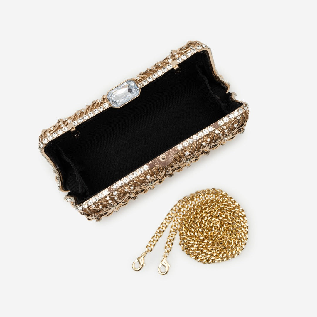 ISABELLA RHINESTONE FISH SCALE CLUTCH BAG