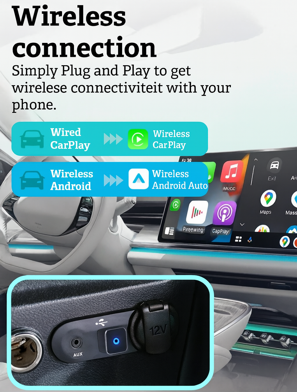 Ultra Cube – Wireless Adapter for CarPlay & Android Auto