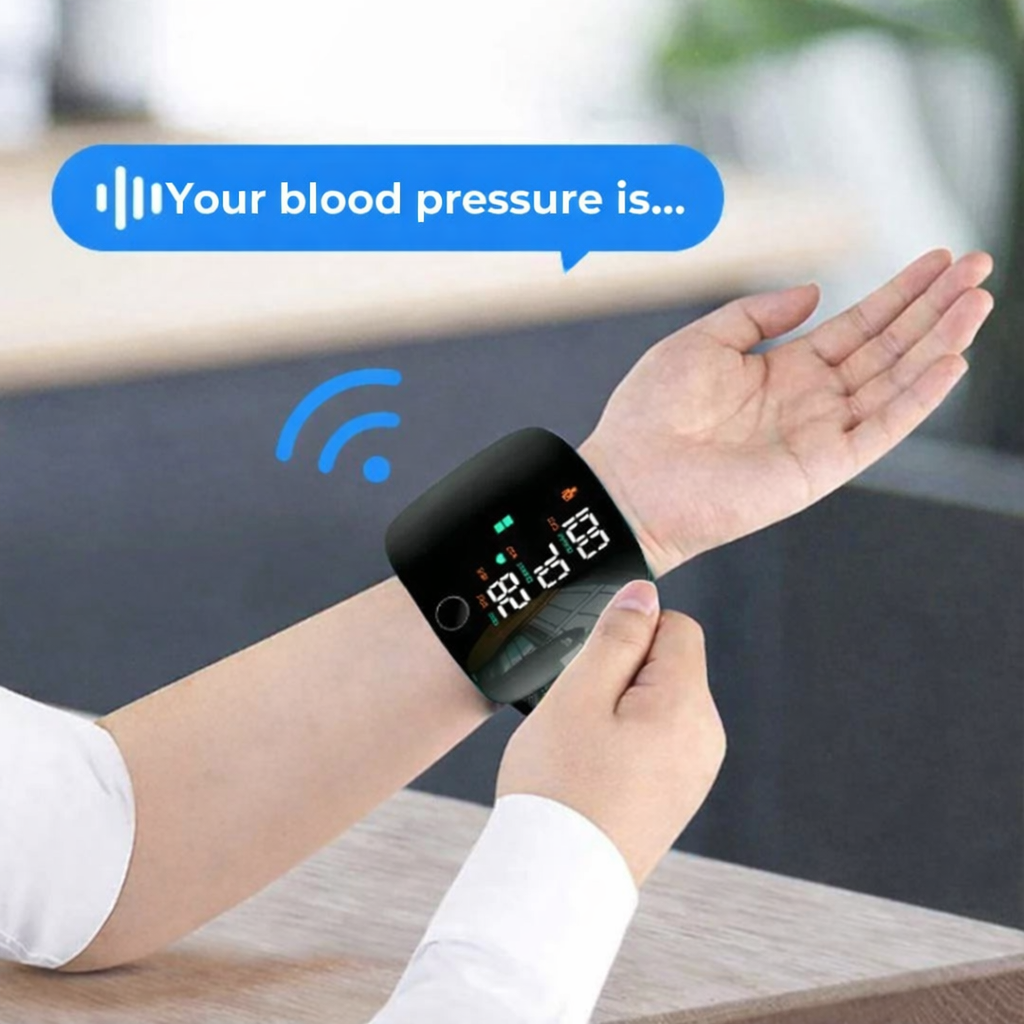 Digital Wrist Blood Pressure Monitor - Large LED Display & Memory
