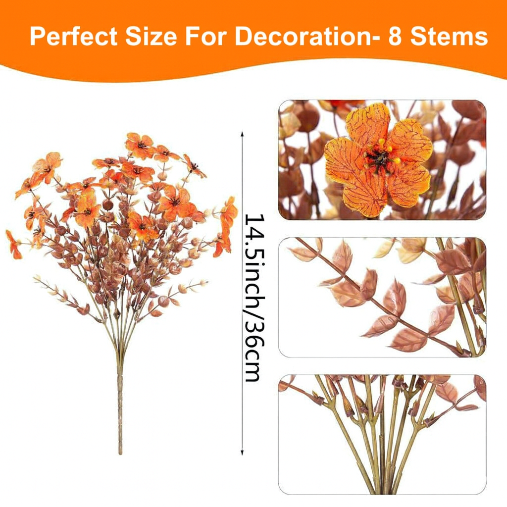Artificial Flowers for Garden Decoration – Set of 8 Pieces for Outdoors