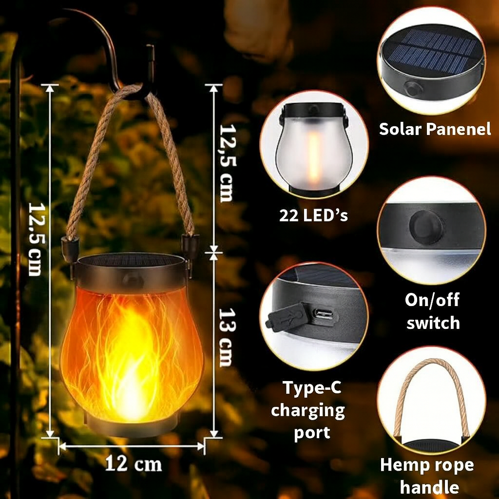 Dancing Flame Solar Lantern