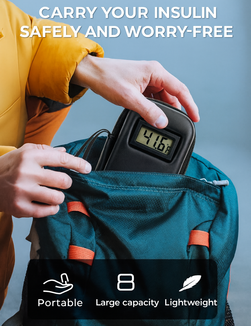 Insulin Cooler Bag with Temperature Display