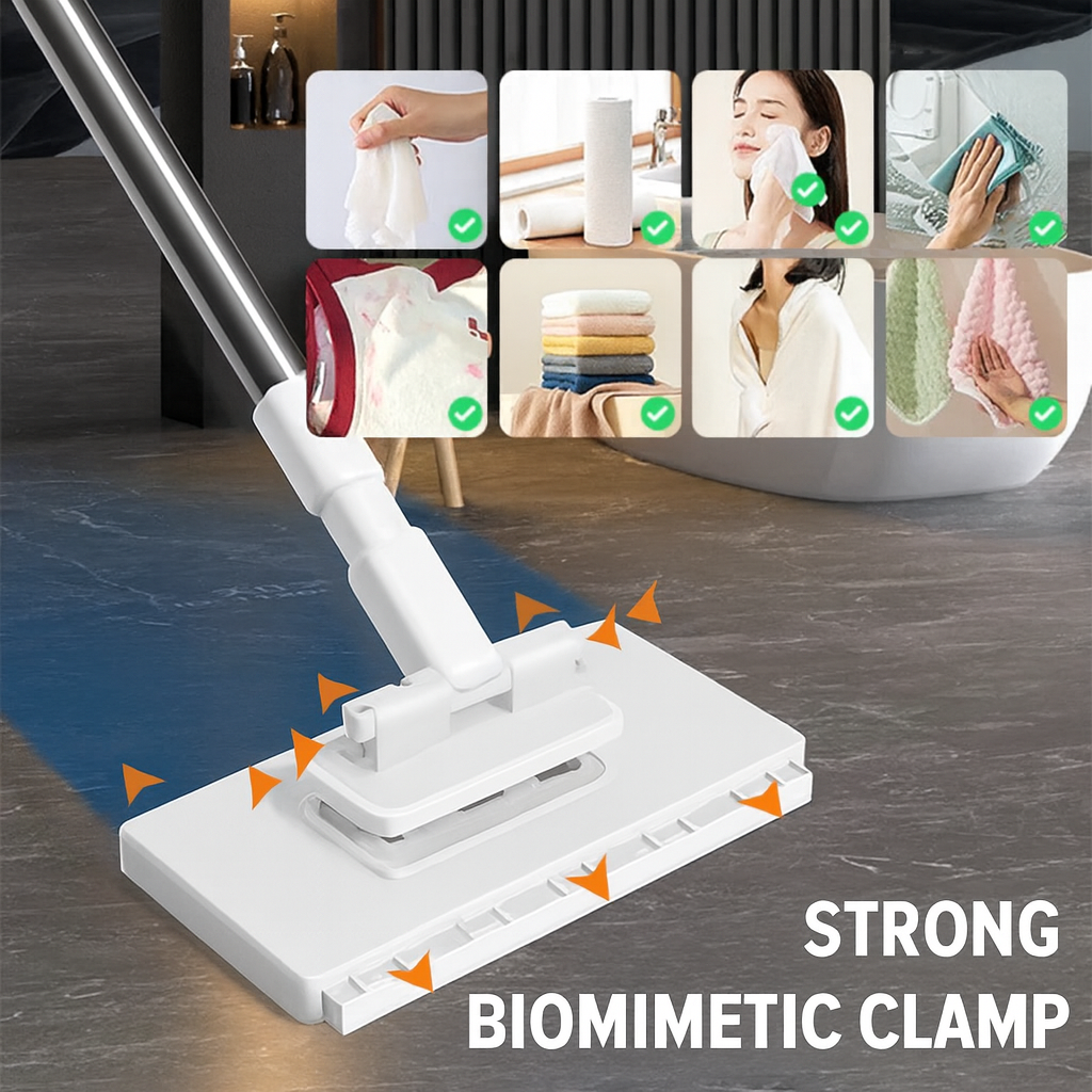 Disposable Dust Mop with 4 Reusable Cloths