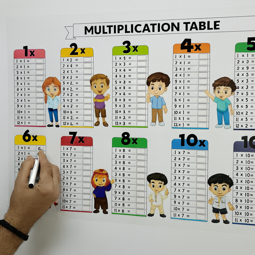 Reusable Practice Board: Learn the Times Tables