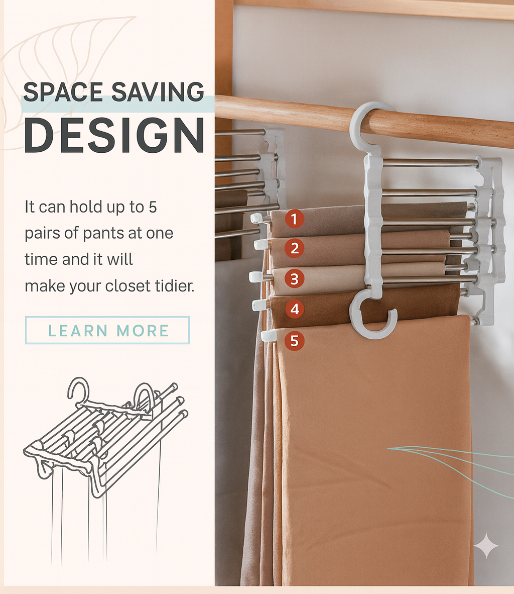 Multifunctional Pants Rack – Organize Your Wardrobe