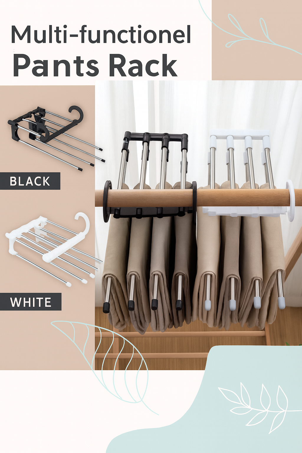 Multifunctional Pants Rack – Organize Your Wardrobe