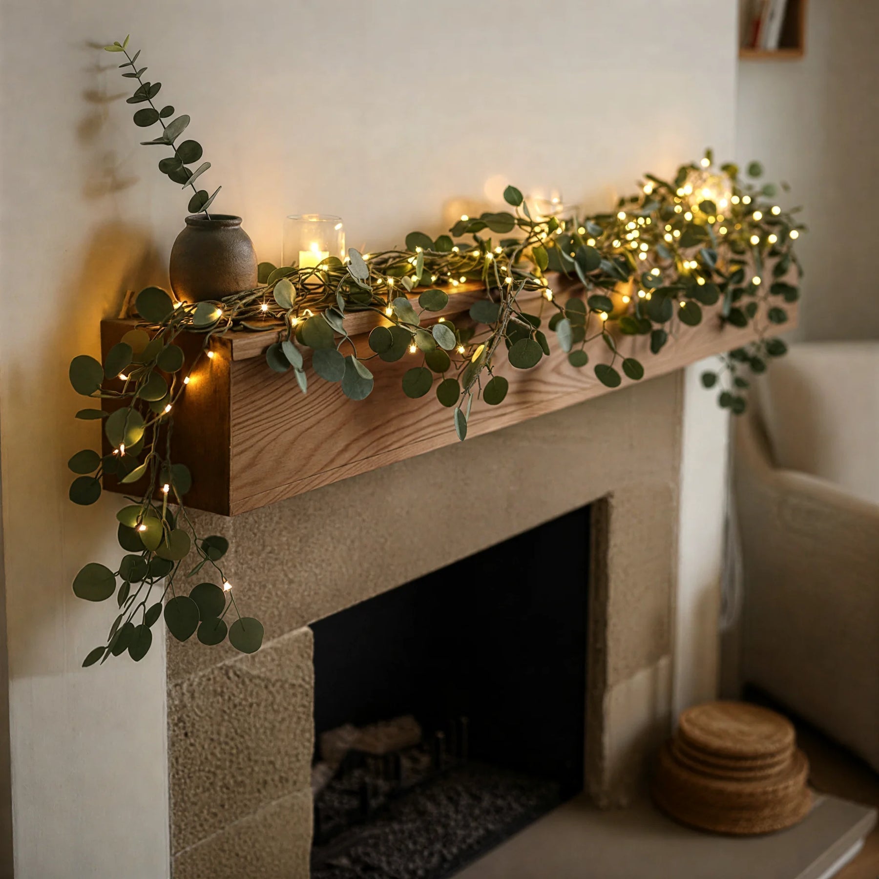 Atmospheric Olive Branch String Lights (Wireless)