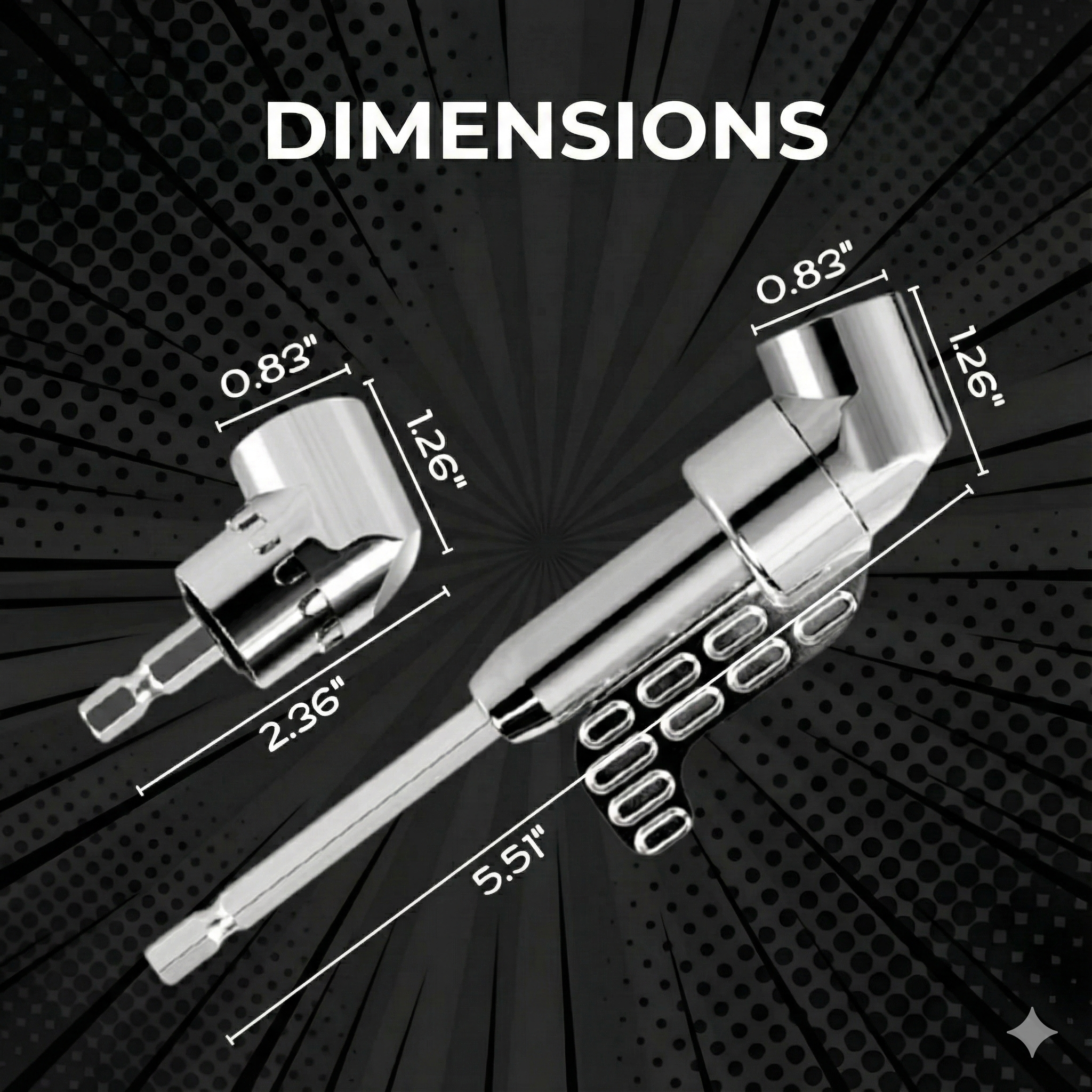 Set of 2 Right-Angle Drill Attachments