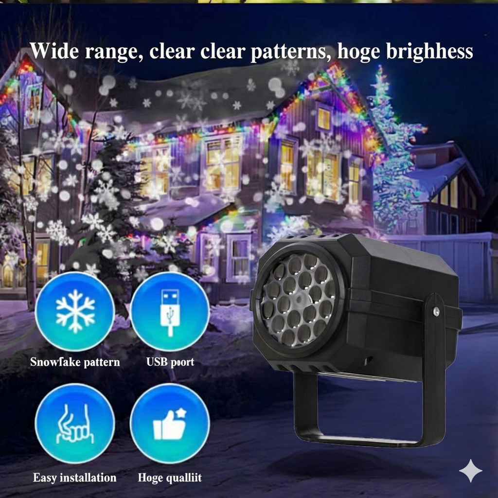 Magical Christmas Projector with Moving Patterns