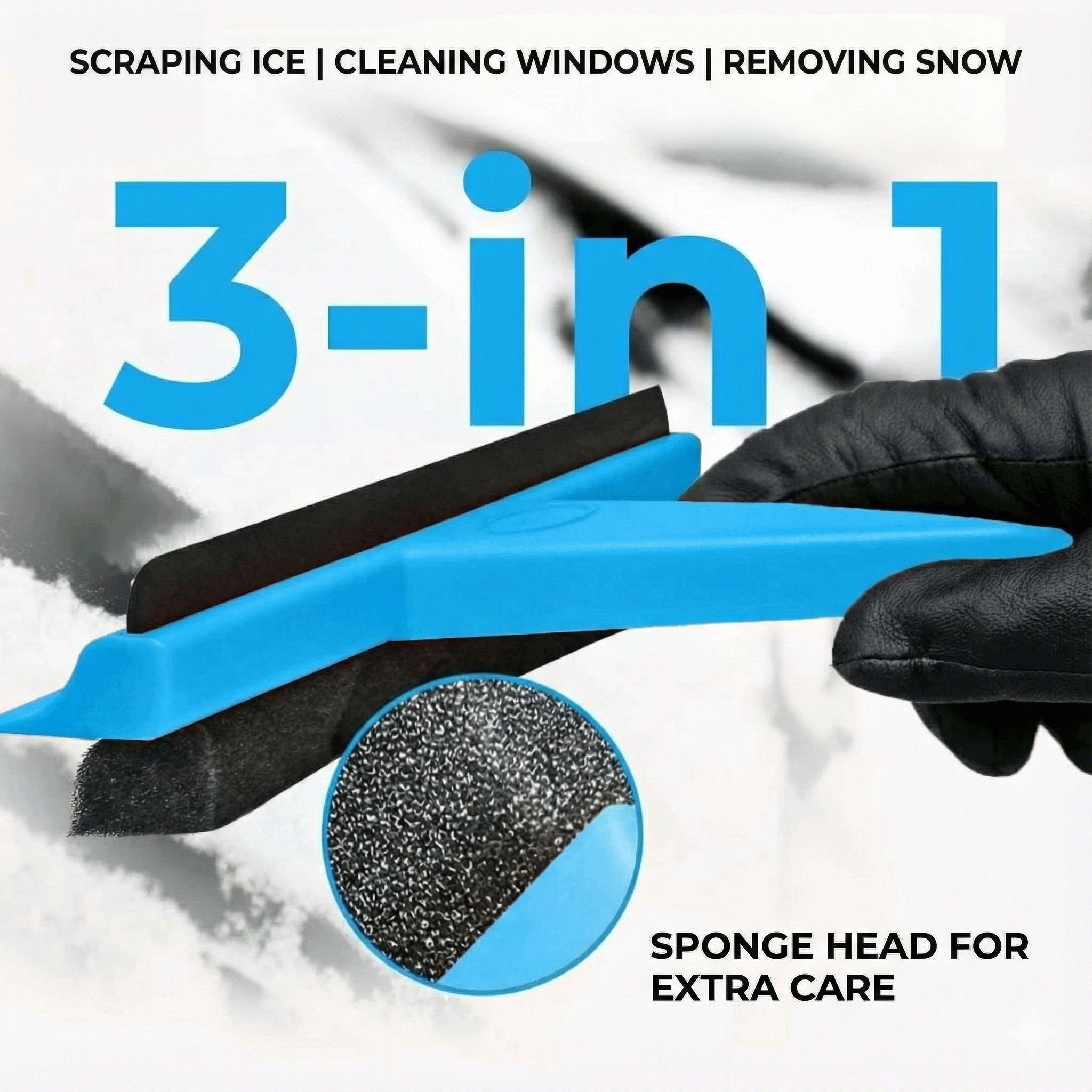 3-in-1 Ice Scraper Set (Brush & Squeegee)