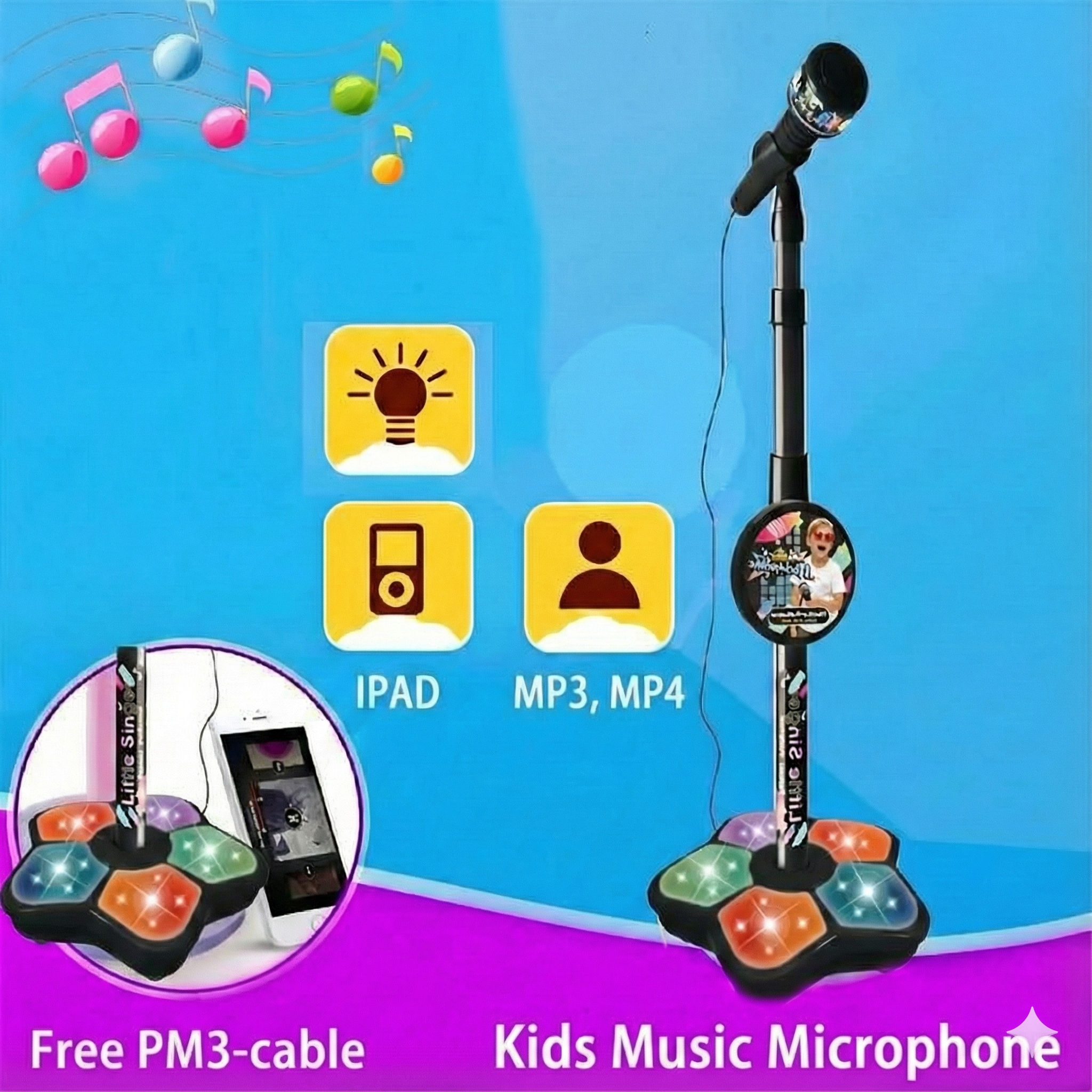 Rechargeable Karaoke Microphone with Bluetooth