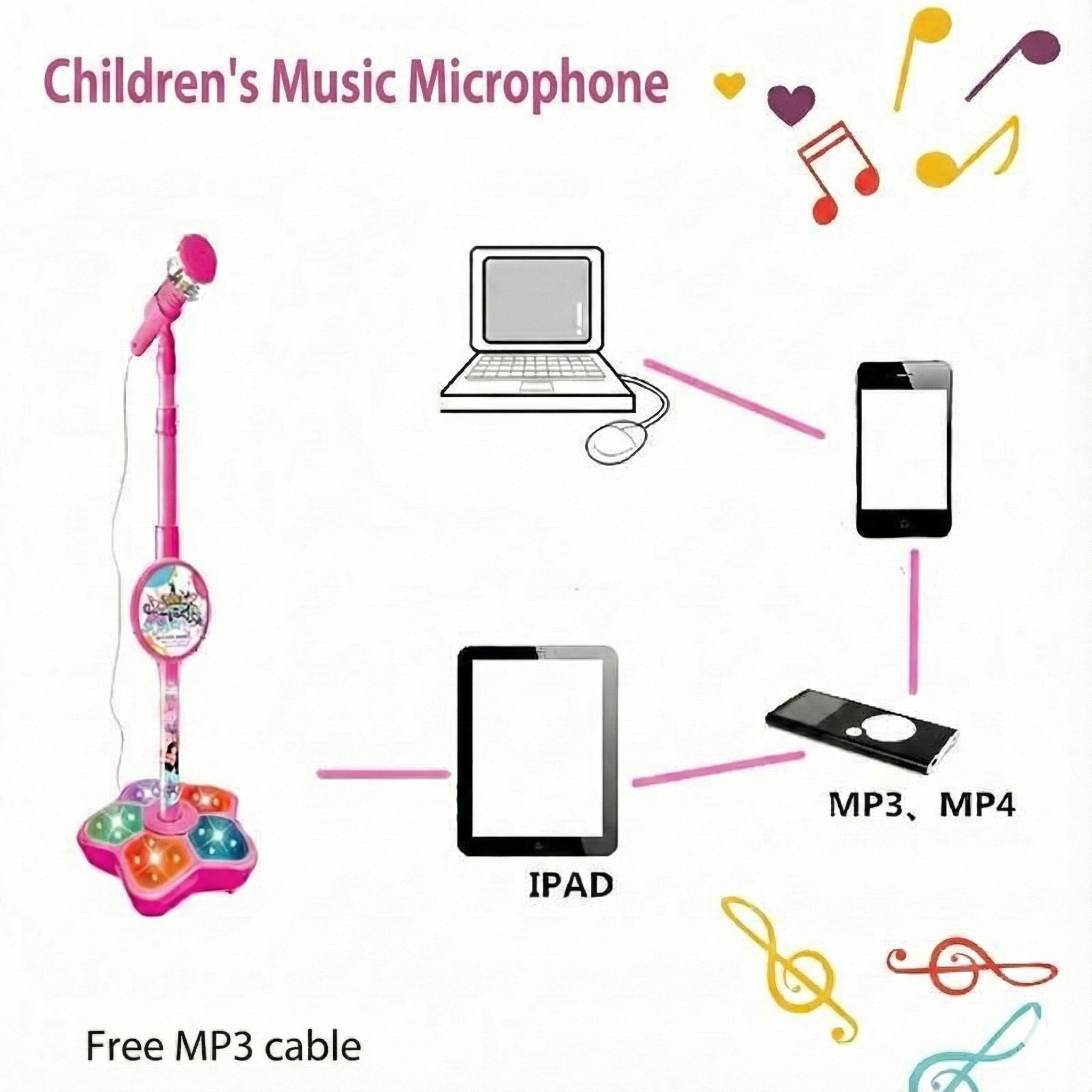 Rechargeable Karaoke Microphone with Bluetooth