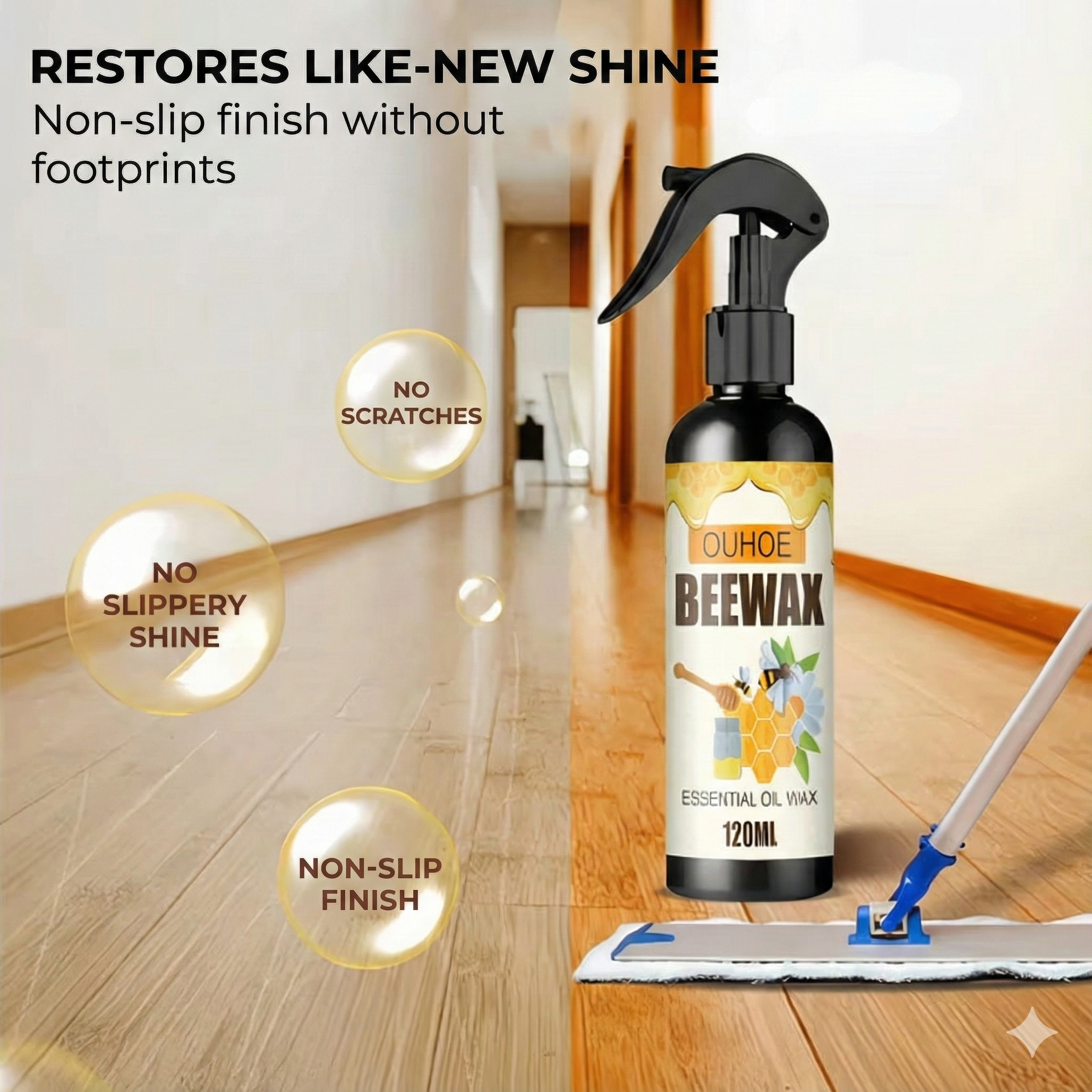 Natural Beeswax Wood Spray (Polish & Protect)