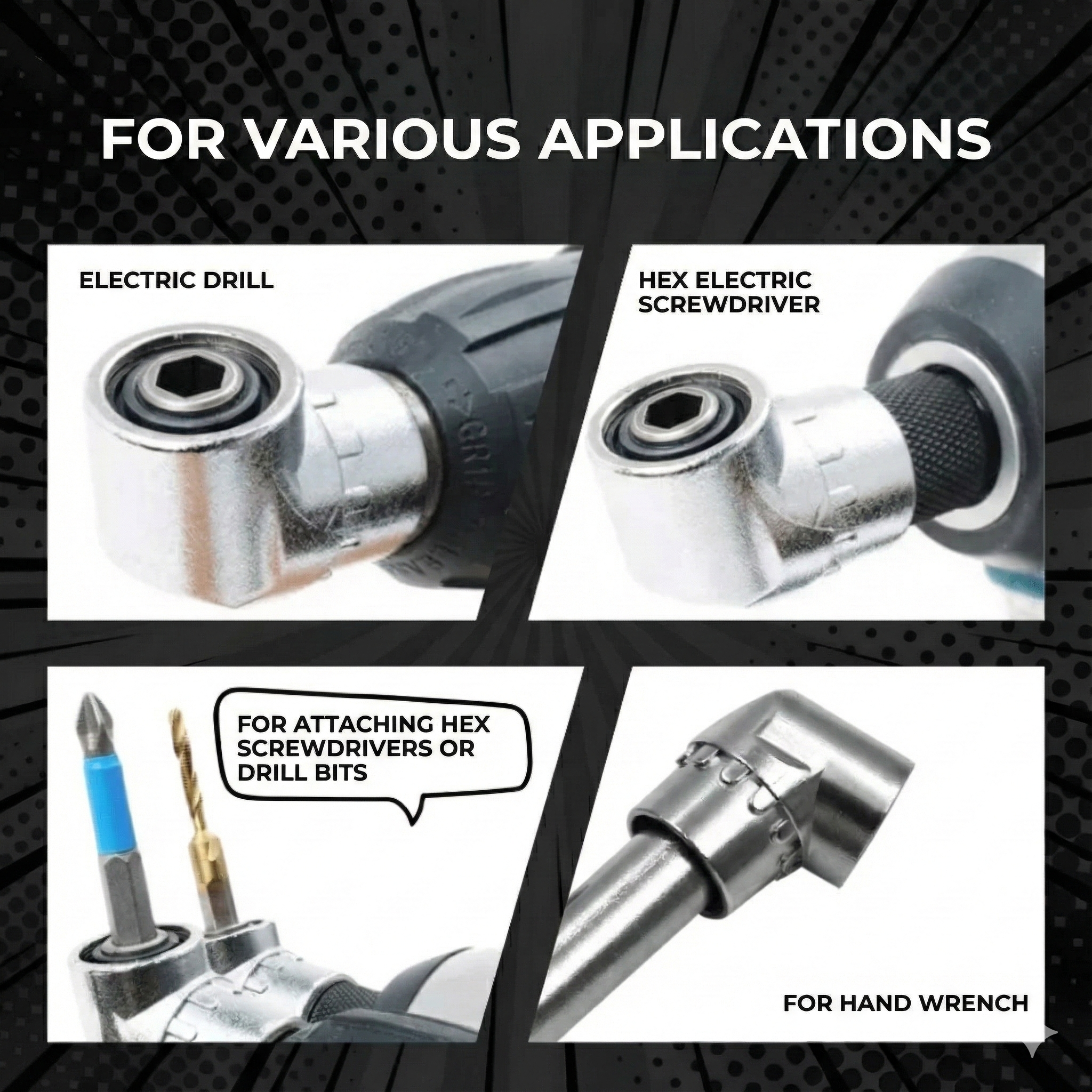 Set of 2 Right-Angle Drill Attachments