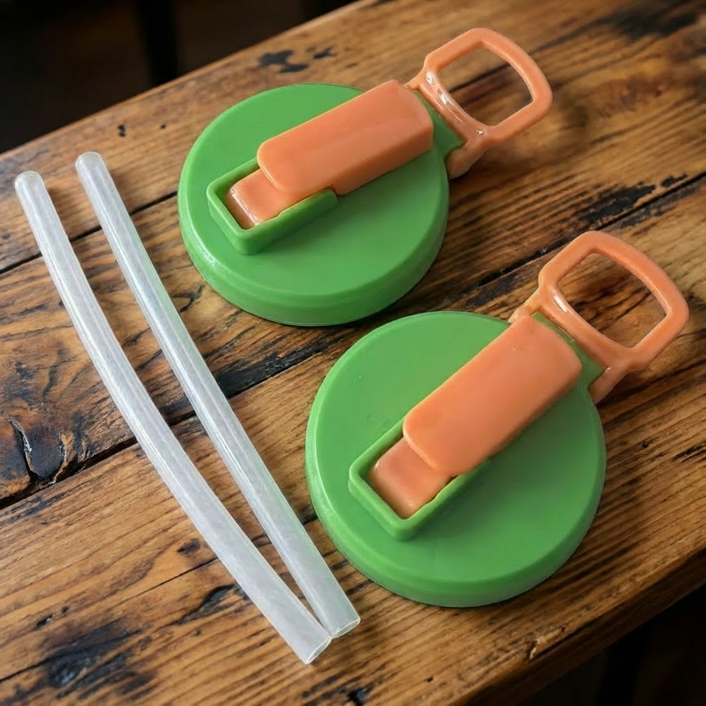 2-in-1 Reusable Silicone Can Lids with Straw – Leakproof and Portable Drinking Lids (1 Set of 2 Pcs)