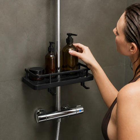 Shower Rod with Shelf for Bathroom