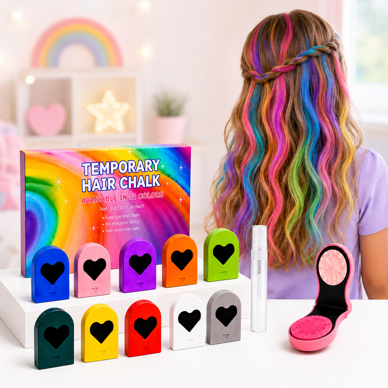 ColorPop Hair Chalk – 12 Washable Colors