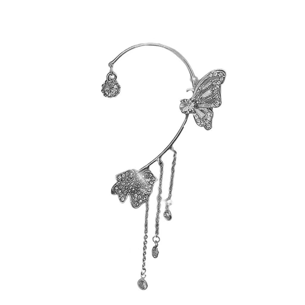 Simple Clip-On Earrings with Butterflies, Floral Motifs & Tassels – Elegant, Comfortable, No Piercing Required
