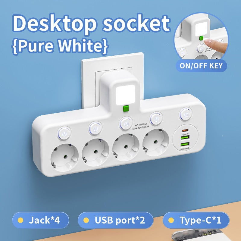 Multi-port EU plug adapter