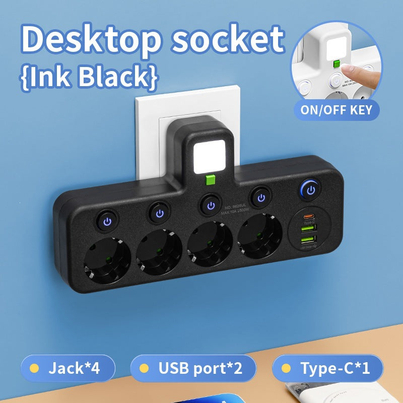 Multi-port EU plug adapter