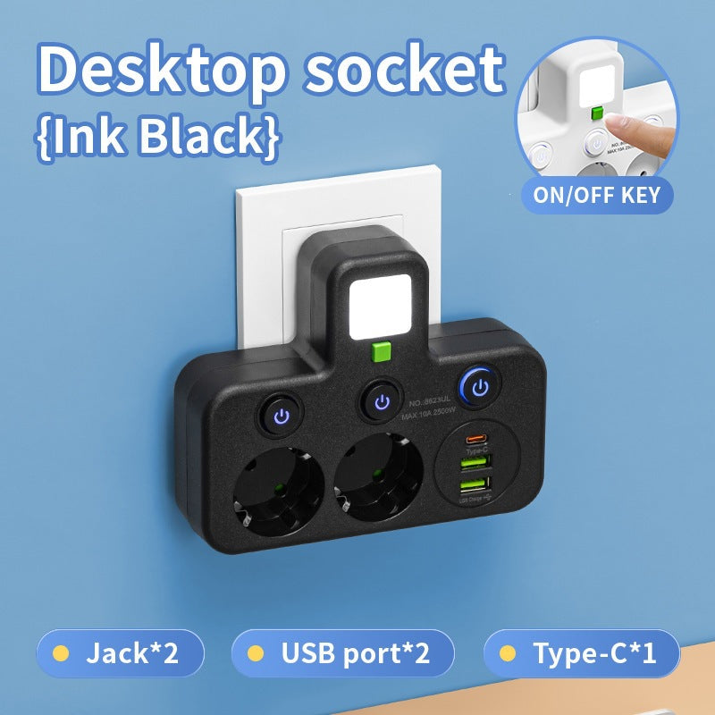 Multi-port EU plug adapter