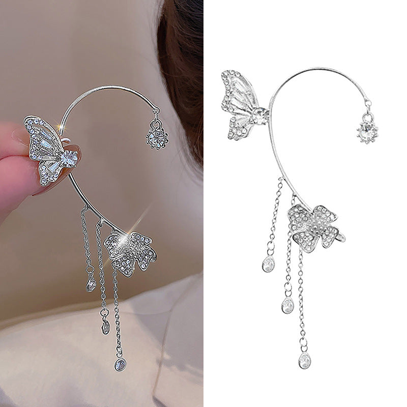 Simple Clip-On Earrings with Butterflies, Floral Motifs & Tassels – Elegant, Comfortable, No Piercing Required