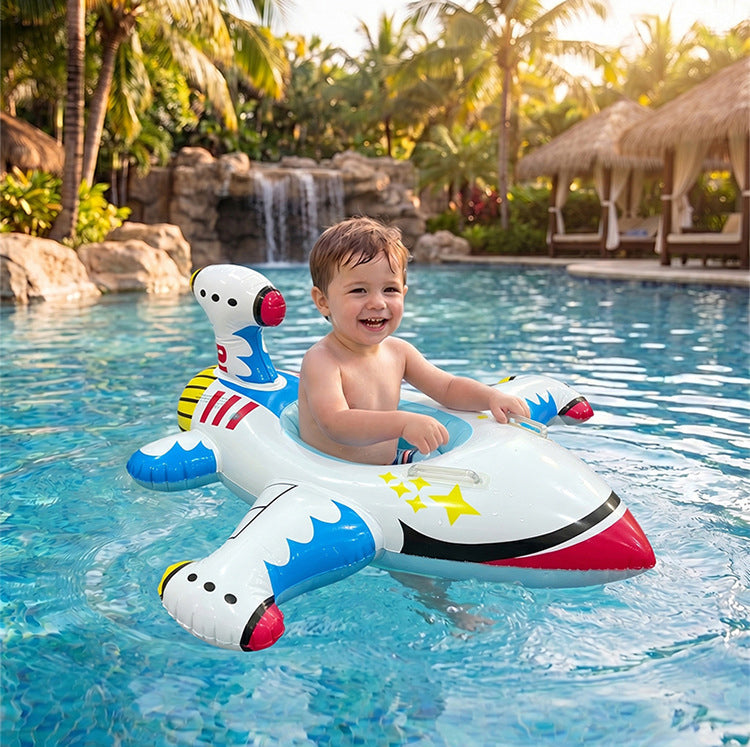 Inflatable Airplane-Shaped Swim Ring for Children