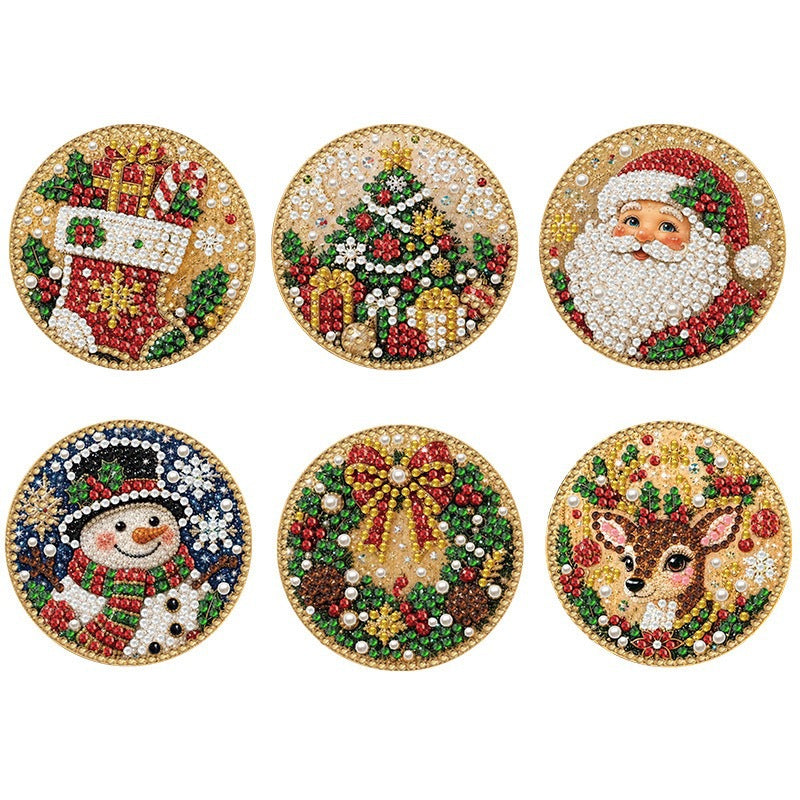 6-Piece DIY Diamond Painting Set for Christmas Ornaments & Decor